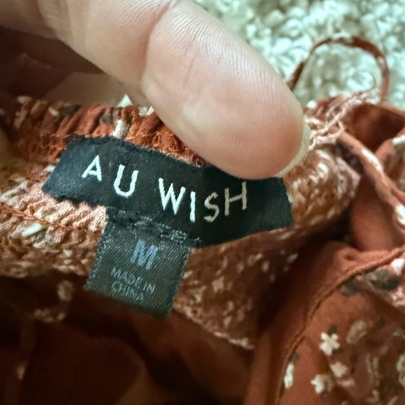 As U Wish Rust Floral Garment jumper jumpsuit fall farmhouse style - Picture 7 of 7